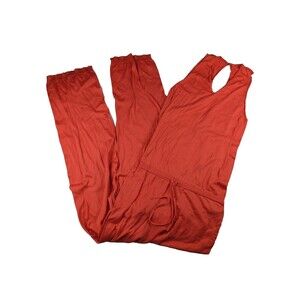 Gentryportofino Cotton Coral Sleeveless Women's Jumpsuit Drawstring Casual 8